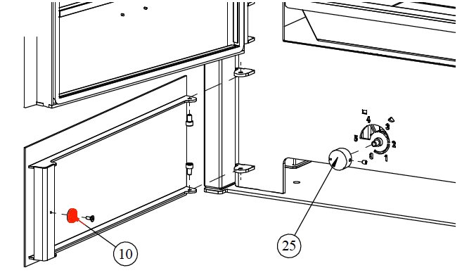 Fireplace Orlando Glas Holzfachtür Verriegelung magnetisch